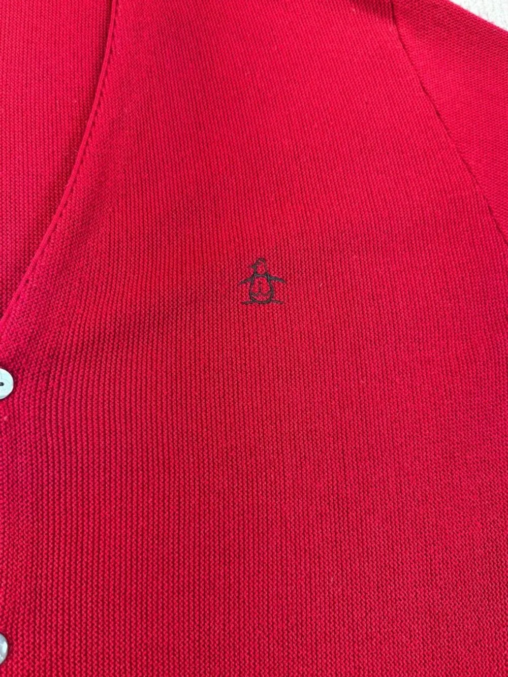 Vintage Grand Slam Munsingwear Cardigan Sweater Mens Large Red Grandpa Preppy